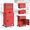 Three-Part Locking Steel Tool Chest on Wheels – Red – image 3 of 9