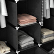 Black fabric wardrobe with drawers – image 8
