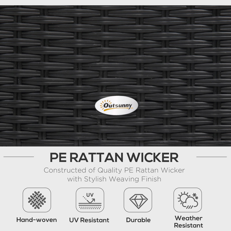 5-seater black rattan corner sofa – image 4