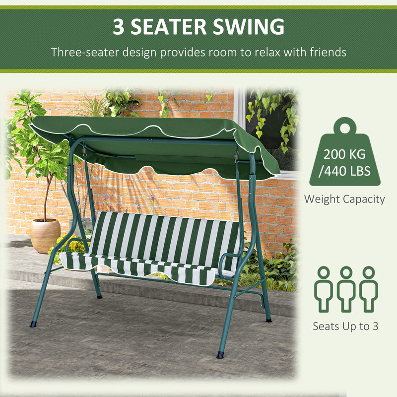 Green striped swing seat – image 6