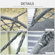Outsunny Two-Seater Boho Macrame Hammock Swing - Grey – view 6