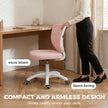 HOMCOM Office Chair, Armless Computer Desk Chair with Breathable Mesh, Adjustable Height, Swivel Wheels, Pink – view 4