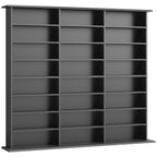 1032 CD/594 DVD Storage Unit, Blu-ray Media Storage Shelf with 24 Compartments and 18 Adjustable Shelves, Black