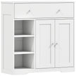 HOMCOM Bathroom Floor Cabinet, Freestanding Bathroom Cabinet with Drawer, Door, Open Shelves, White