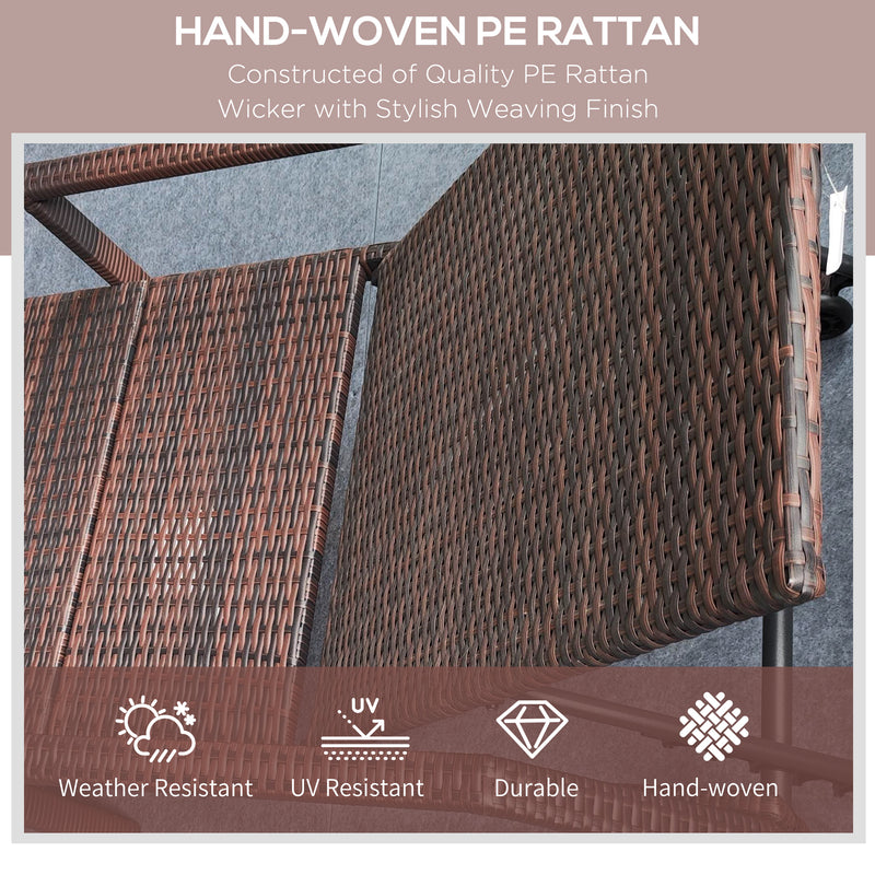 Rattan sun lounger with wheels – image 6