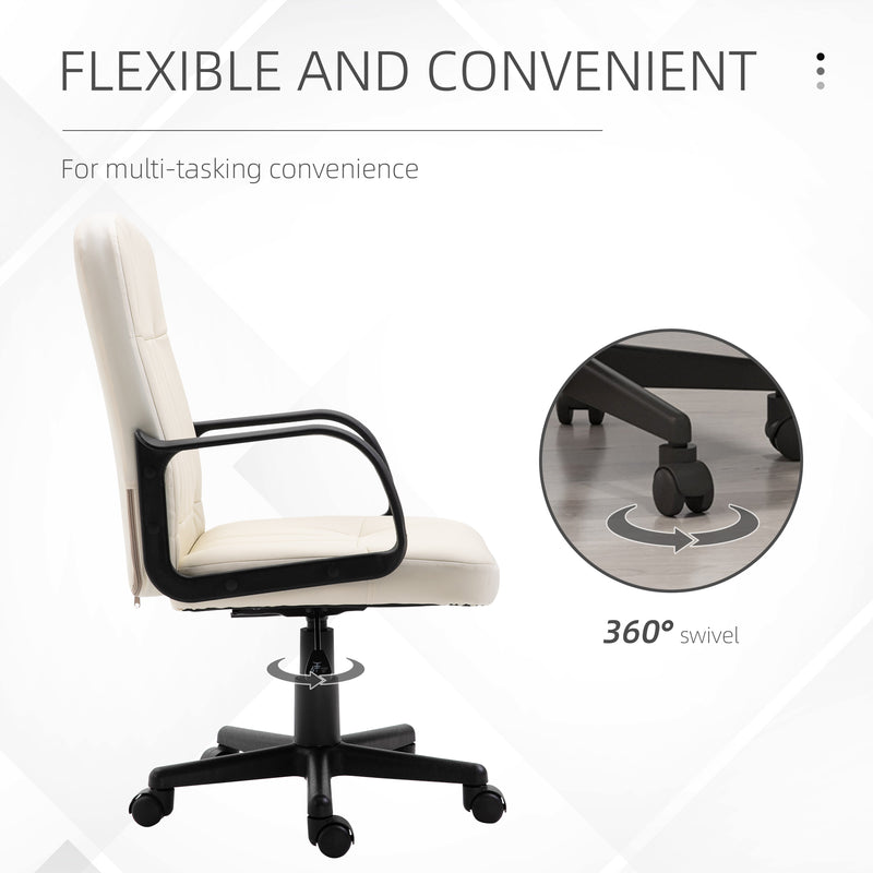 PU leather swivel desk chair – image 5