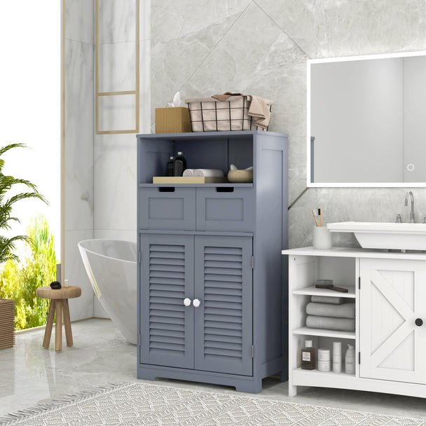 Grey bathroom storage unit with drawers – image 2