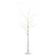 6ft Pre-Lit White Birch Tree on display