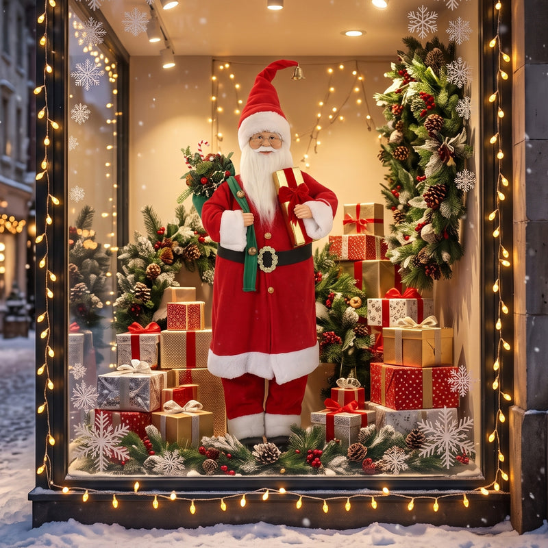 Close-up of Santa's clothing and accessories