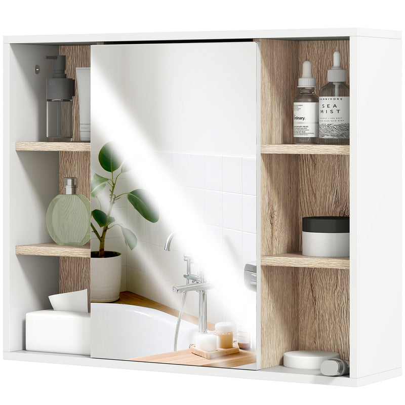Wall mirror cabinet with side shelves – image 10