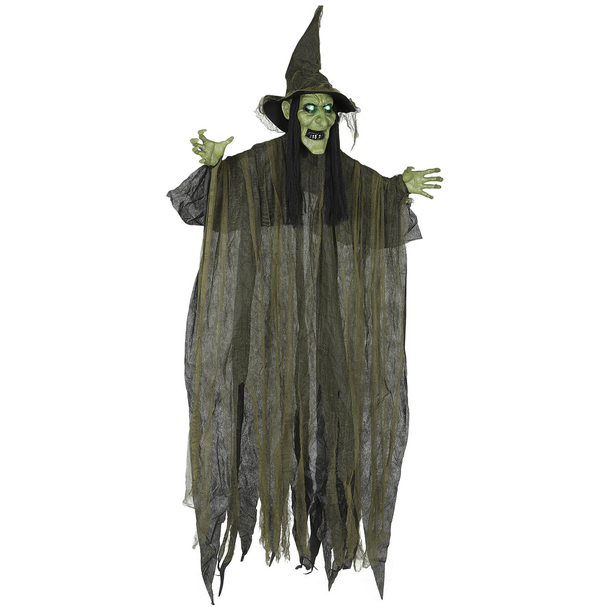 170cm Hanging Animated Witch with Glowing Eyes – image 1 of 9