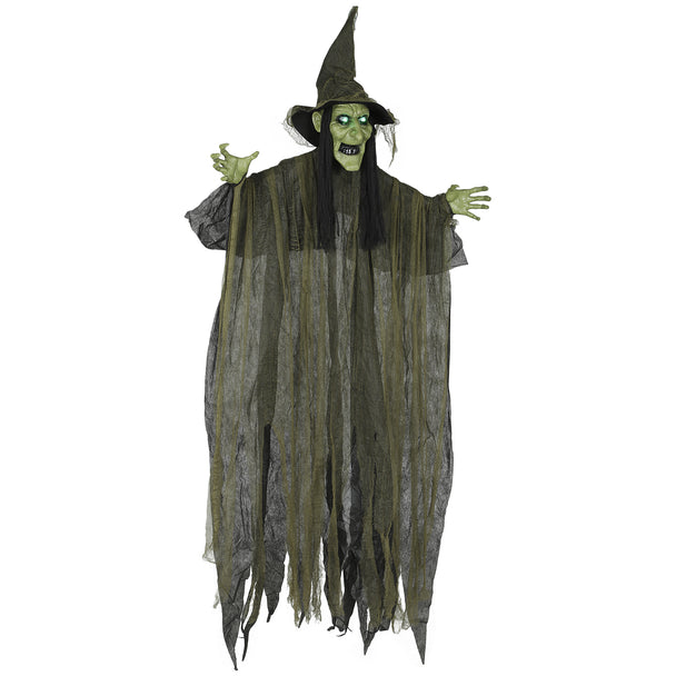 170cm Hanging Animated Witch with Glowing Eyes – image 1 of 9