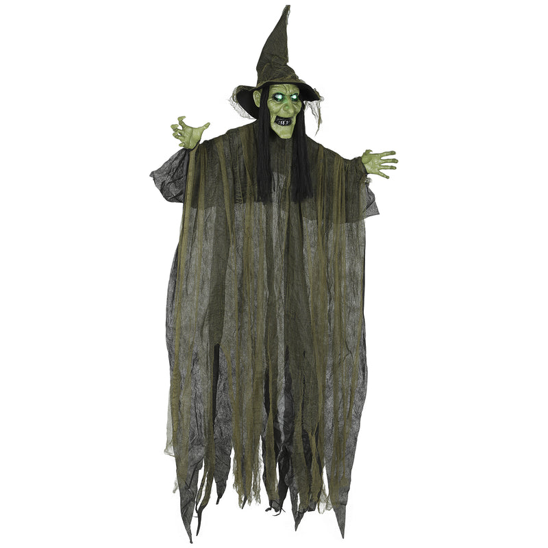 170cm Hanging Animated Witch with Glowing Eyes – image 1 of 9