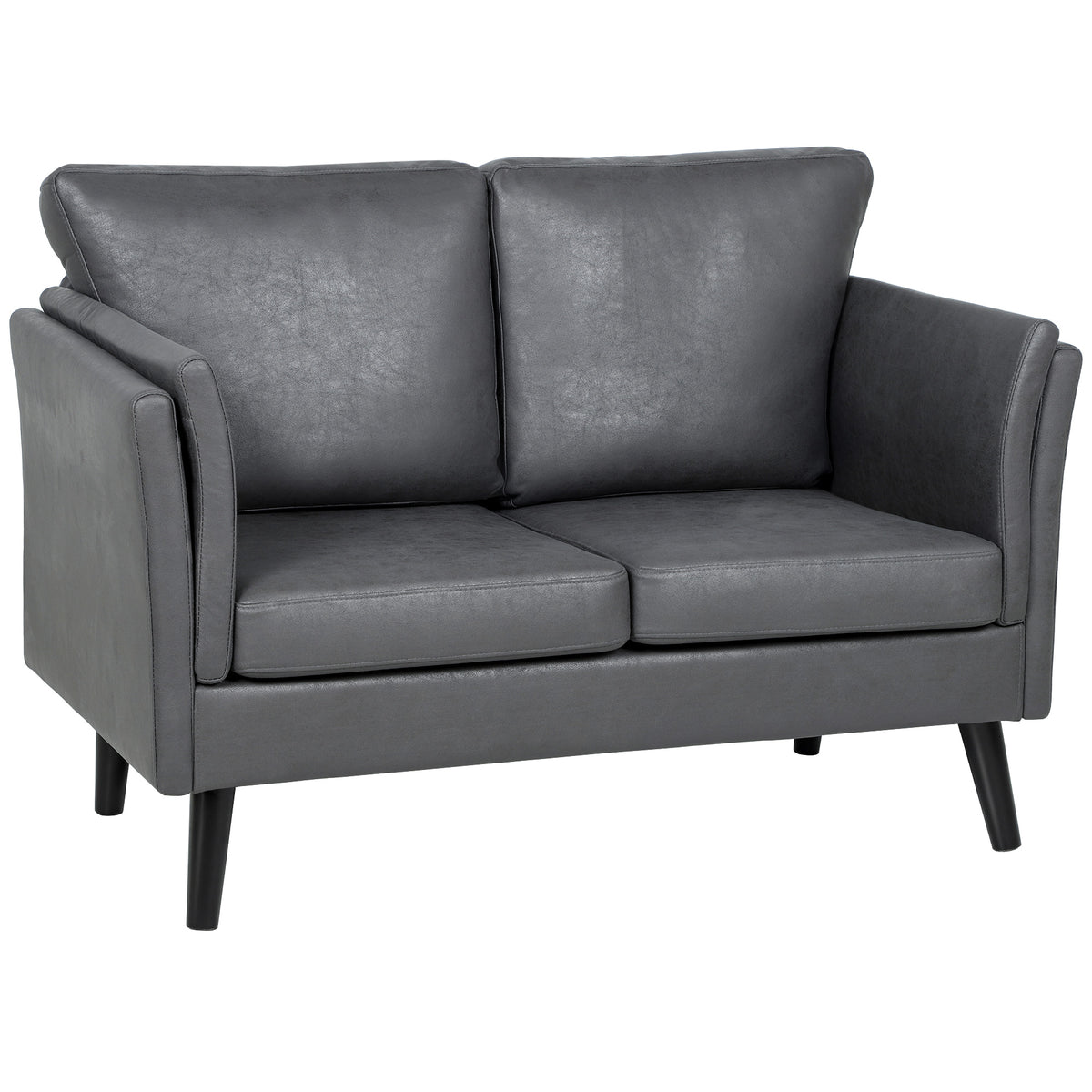 137 cm Leathaire 2-Seater Sofa – Grey