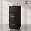 HOMCOM Slim Bedside Table, Narrow Bedside Cabinet with Open Shelf and 2 Drawers for Bedroom, Living Room, Black – view 3