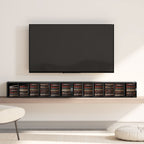 Set of 2 CD Media Display Shelf Unit Tower Rack with Adjustable Shelves, High Gloss Black