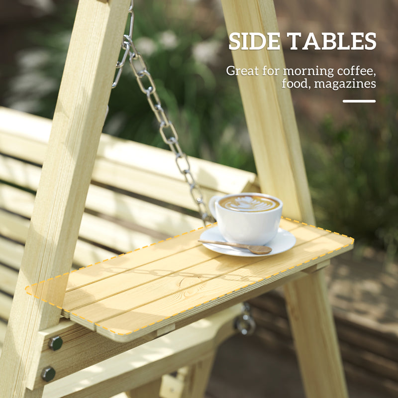 Wooden 3-seater swing bench – image 5