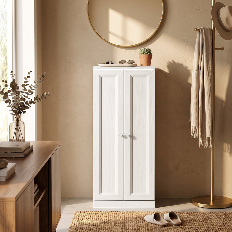 HOMCOM Narrow Bathroom Cabinet, Slim Storage Cabinet with 2 Doors & 4 Tiers, Freestanding Narrow Cupboard – view 8