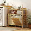 Double tilt-out bamboo laundry cabinet – image 10