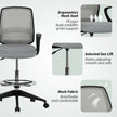 Vinsetto 100-120cm Draughtsman Office Chair, with Footrest - Light Grey – view 8
