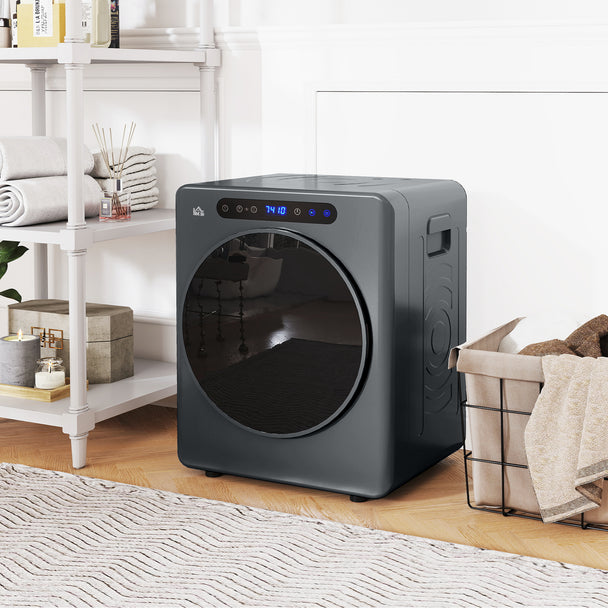 HOMCOM 4kg Compact 40-60℃ Tumble Dryer - Grey – view 2
