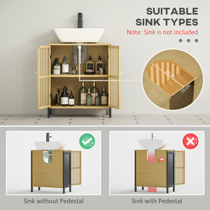 Black bamboo under sink cabinet – image 4