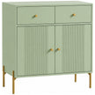 HOMCOM Modern Sideboard, Sideboard Storage Cabinet with 2 Drawers and Adjustable Shelf for Living Room, Light Green
