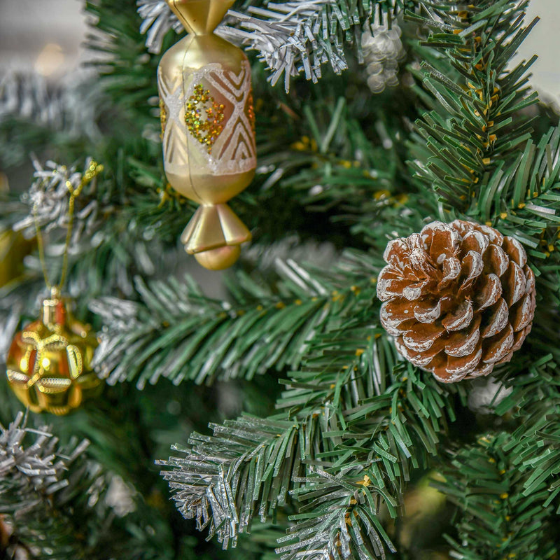 5ft snow-flecked tree with pine cones – image 8