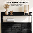 HOMCOM Chest of Drawers, Bedroom Fabric Dresser with 7 Drawers, Storage Organiser Unit with Open Shelves, Black – view 5