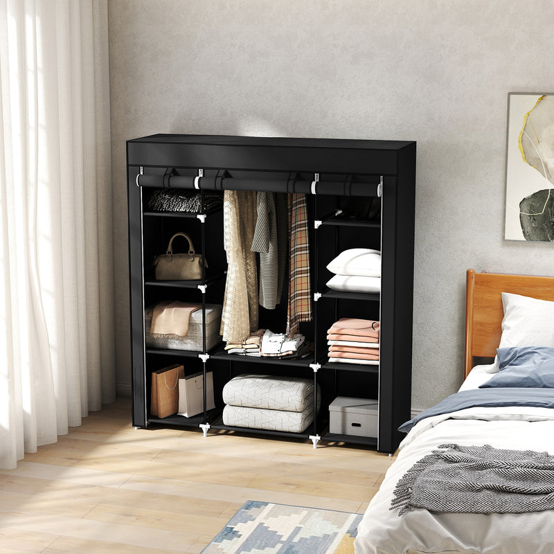 150 cm black fabric wardrobe – image 9
