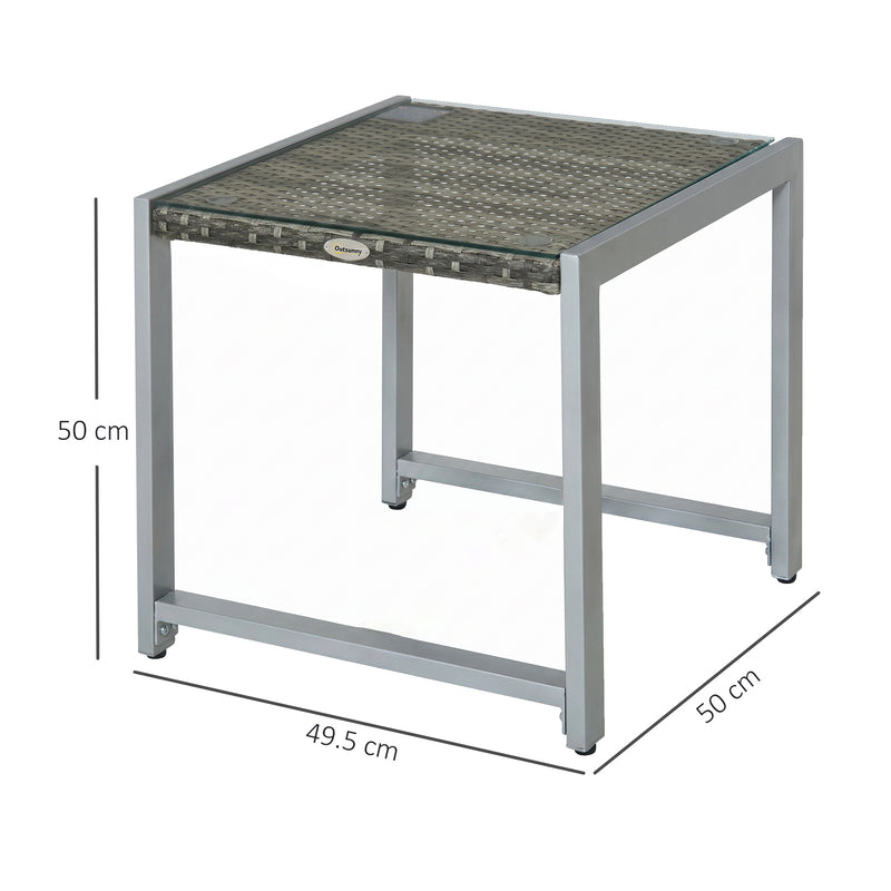 Grey rattan side table – image 3