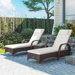 Brown rattan sun lounger set of 2 – image 2