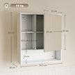 HOMCOM Bathroom Mirror Cabinet, Wall-Mounted Bathroom Cabinet with Mirror Door, Adjustable Shelves, White – view 3