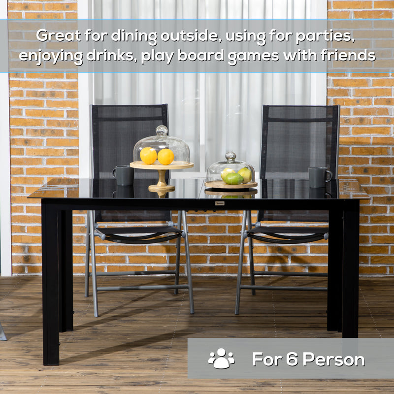 6-seater glass garden table – image 6