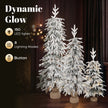 Set of 3 pre-lit flocked pencil trees, PE tips – image 5