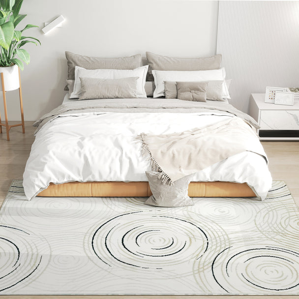 Cream swirl rug 230 x 160 cm – image 2