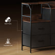 HOMCOM Chest of Eight Drawers, with Charging Station - Brown/Black – view 9