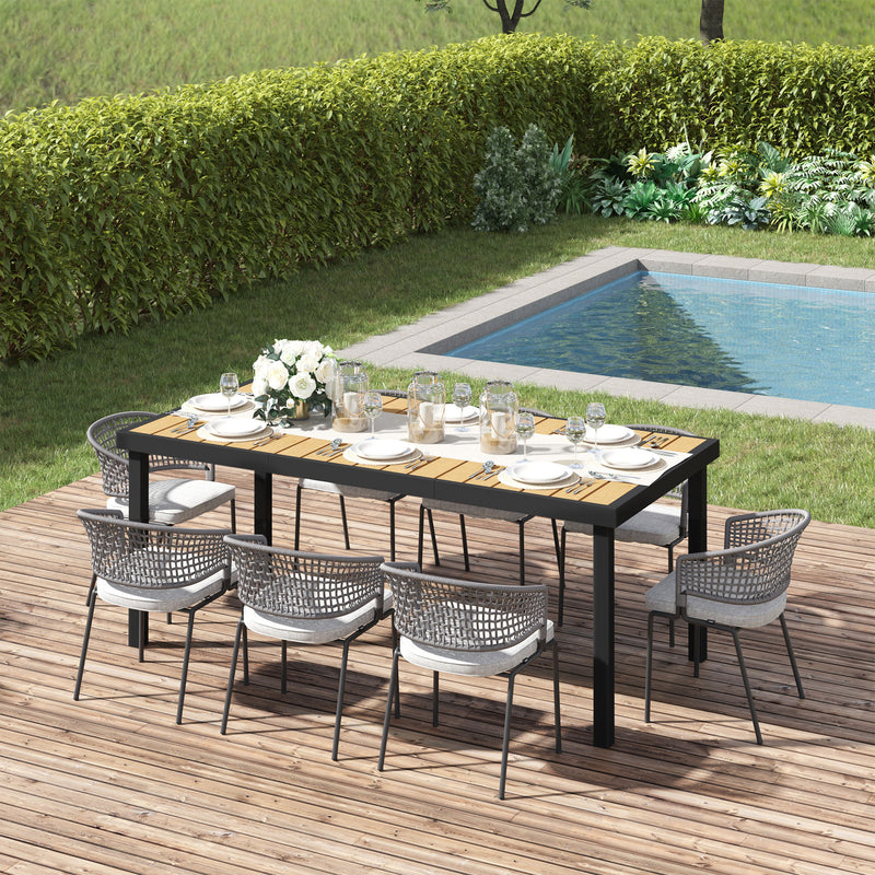 8-seater wood-effect garden table – image 2