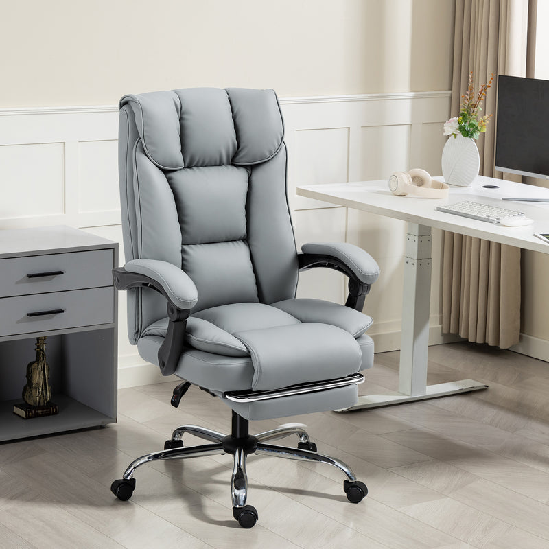HOMCOM 155° Reclining Faux Leather Swivel Office Chair -Black – view 9
