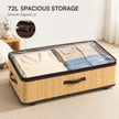 HOMCOM 72L Under Bed Storage with Wheels Pack of 2, Underbed Storage Box with Clear Lid Cover and Reinforced Handle – view 6