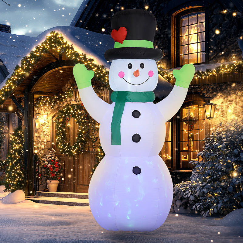 Close-up of a decorative detail on the 10ft snowman Christmas inflatable