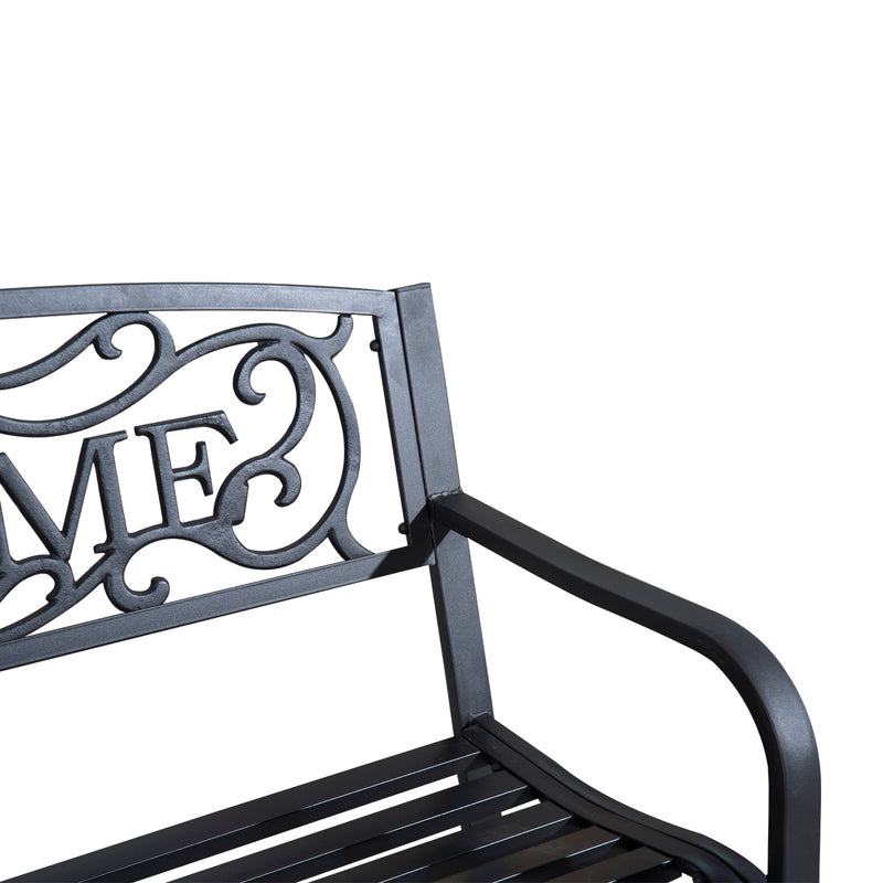 Contoured steel garden bench – image 9