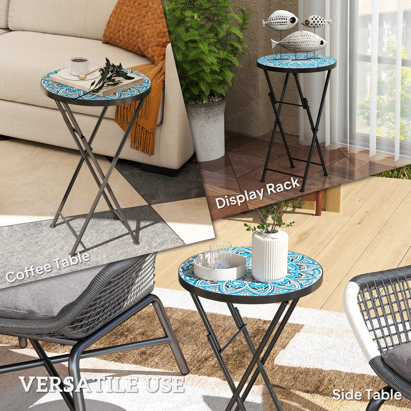 Folding mosaic side table – image 7