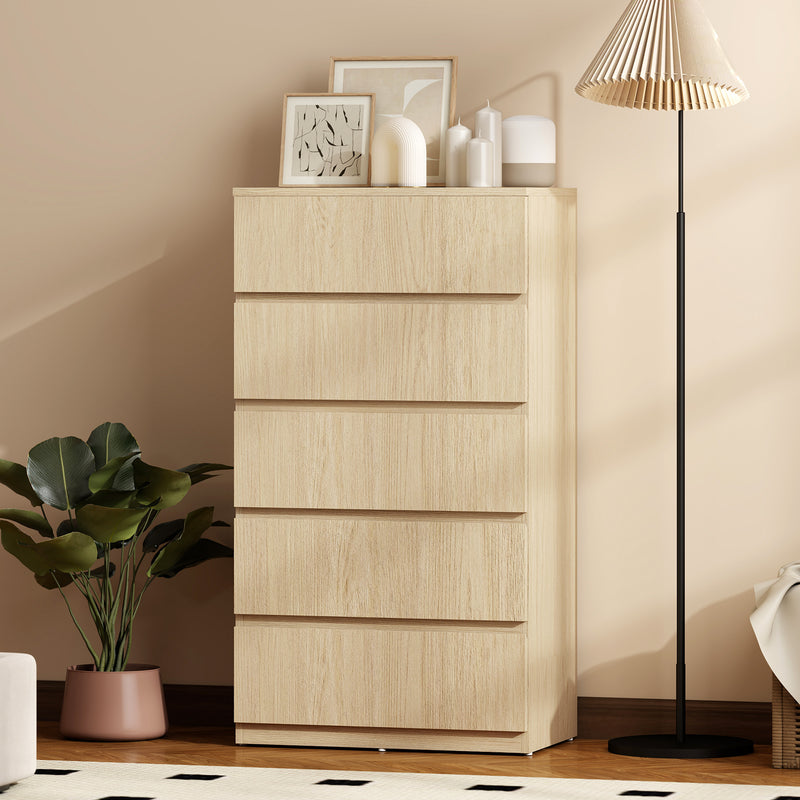 HOMCOM Chest of Drawers, 5-Drawer Storage Cabinets, Modern Dresser, Storage Drawer Unit for Bedroom – view 10
