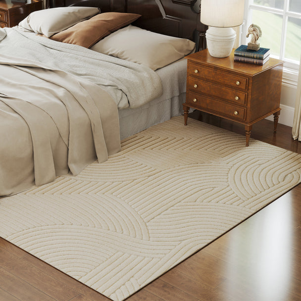 Cream jacquard rug 230 x 160 cm – image 2