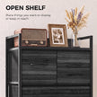 HOMCOM Rustic Chest of Four Fabric Drawers - Black Wood Effect – view 5