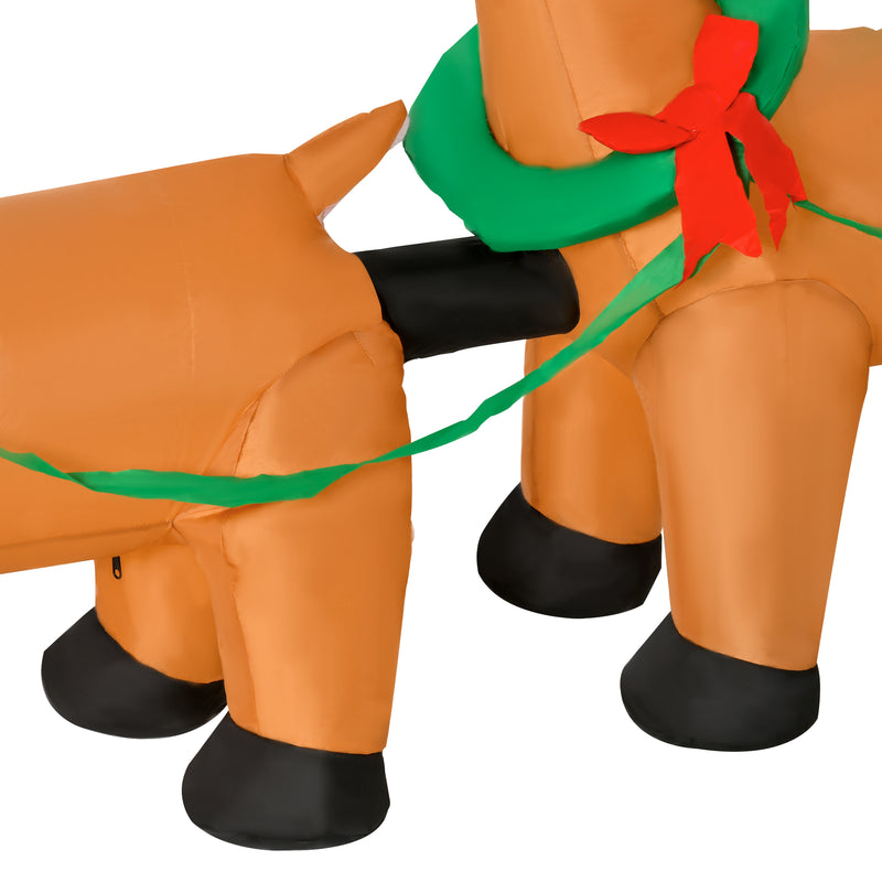 Close-up of a decorative detail on the 8ft Santa sleigh and reindeer Christmas inflatable