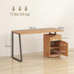HOMCOM Computer Desk, Writing Desk with Cabinet, Drawer, Metal Legs, Work Table for Home Office Study, Natural Wood – view 3