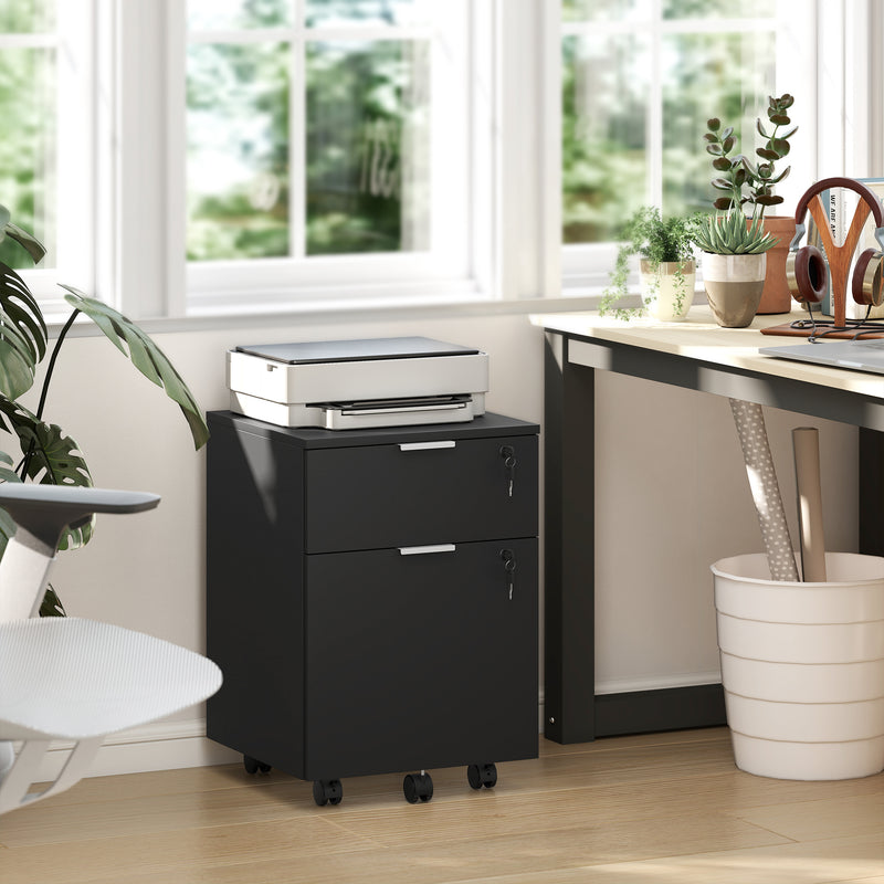HOMCOM Two-Drawer Lockable Filing Cabinet - Black – view 10