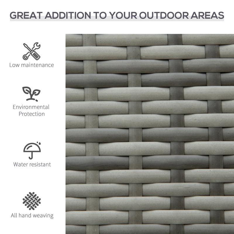 Grey rattan garden bench – image 5